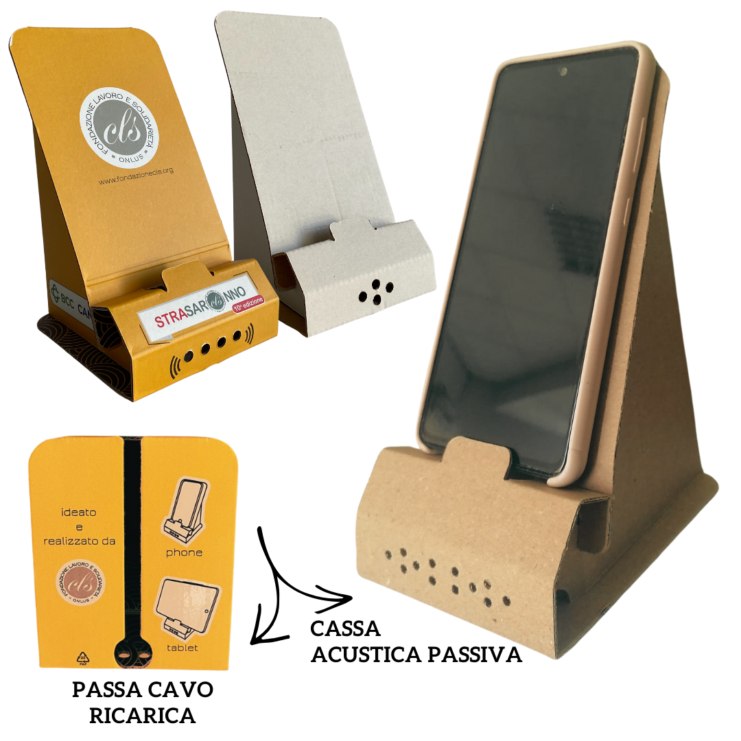 Basetta Porta Cellulare e Tablet con Cassa Acustica Passiva